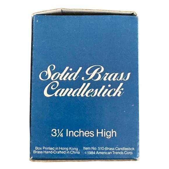 VTG Solid Brass Candlestick 1984 American Trends Corp 3.25” Dinner Party NEW - Picture 4 of 6